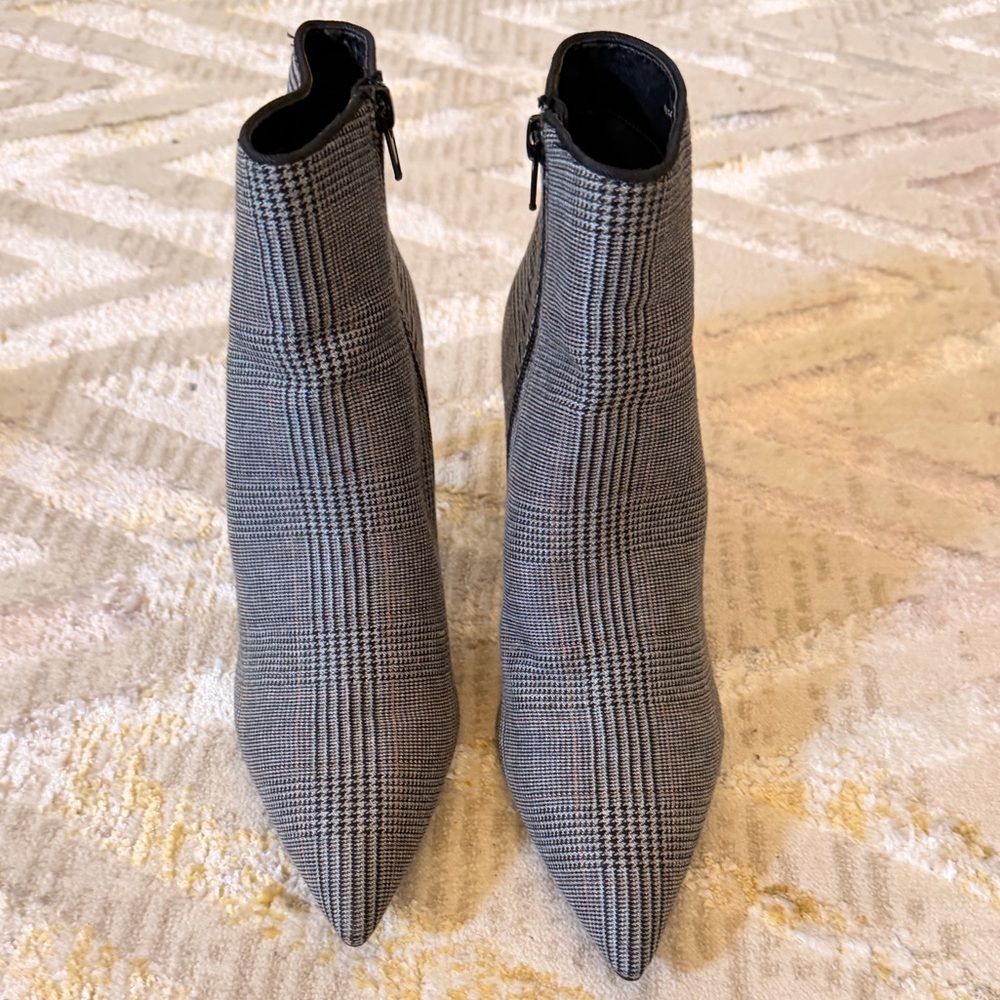 Cabi Plaid Ankle Boots - Gray